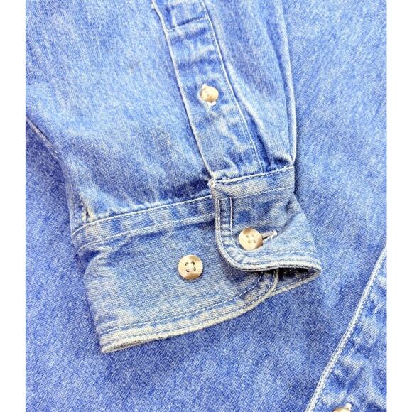 Disney Store Vibtage Denim Button Shirt Embroidered Mickey & Friends Size Lg - Picture 6 of 12